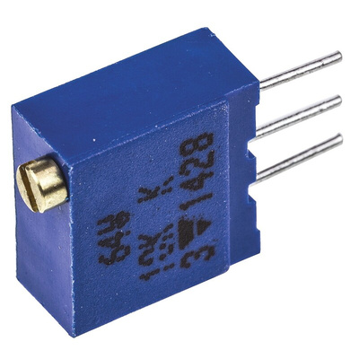 Vishay 64W Series 19 (Electrical), 22 (Mechanical)-Turn Through Hole Trimmer Resistor with Pin Terminations, 10kΩ ±10%