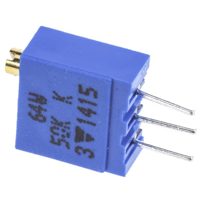 Vishay 64W Series 19 (Electrical), 22 (Mechanical)-Turn Through Hole Trimmer Resistor with Pin Terminations, 50kΩ ±10%