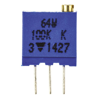 Vishay 64W Series 19 (Electrical), 22 (Mechanical)-Turn Through Hole Trimmer Resistor with Pin Terminations, 100kΩ