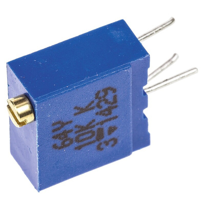 Vishay 64Y Series 19 (Electrical), 22 (Mechanical)-Turn Through Hole Trimmer Resistor with Pin Terminations, 10kΩ ±10%