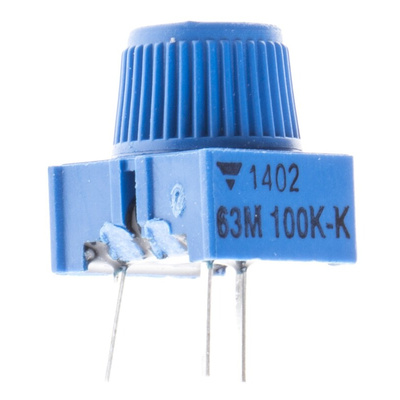 100kΩ, Through Hole Trimmer Potentiometer 0.5W Top Adjust Vishay, 63M