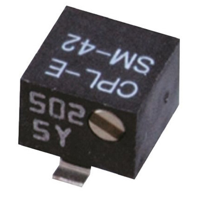 50kΩ, SMD Trimmer Potentiometer 0.25W Side Adjust Nidec Components, SM-42