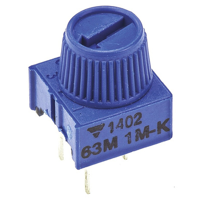1MΩ, Through Hole Trimmer Potentiometer 0.5W Top Adjust Vishay, 63M