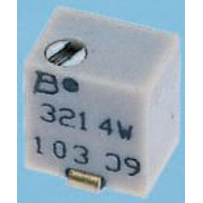 500Ω, SMD Trimmer Potentiometer 0.25W Top Adjust Bourns, 3214