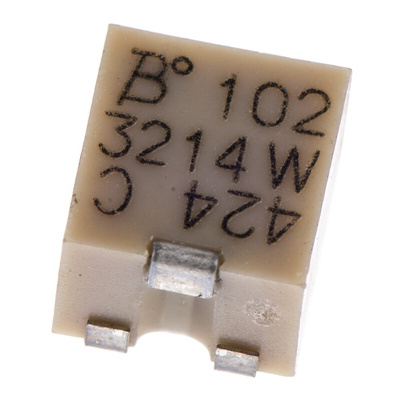 1kΩ, SMD Trimmer Potentiometer 0.25W Top Adjust Bourns, 3214
