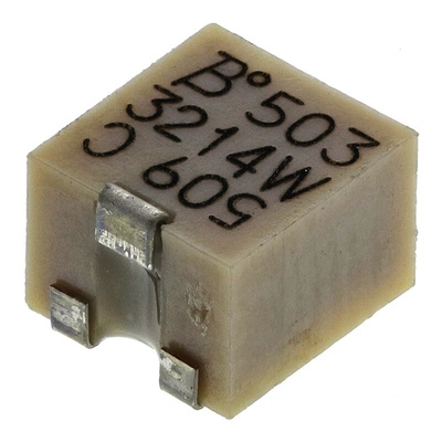50kΩ, SMD Trimmer Potentiometer 0.25W Top Adjust Bourns, 3214