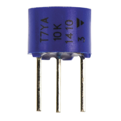 10kΩ, Through Hole Trimmer Potentiometer 0.5W Top Adjust Vishay, T7