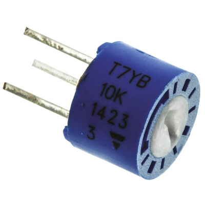 10kΩ, Through Hole Trimmer Potentiometer 0.5W Top Adjust Vishay, T7