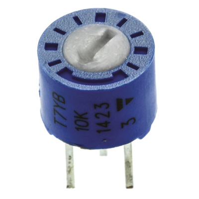 10kΩ, Through Hole Trimmer Potentiometer 0.5W Top Adjust Vishay, T7