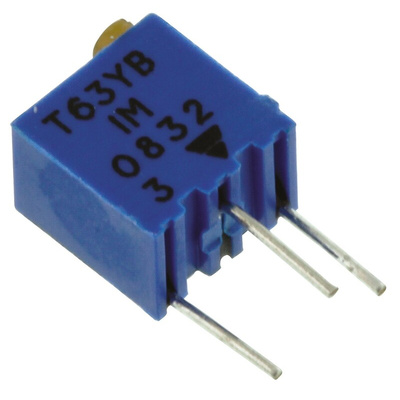 1MΩ, Through Hole Trimmer Potentiometer 0.06W Top Adjust Vishay, T63