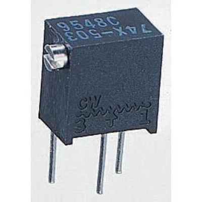 1kΩ, Through Hole Trimmer Potentiometer 0.25W Side Adjust Vishay, T63