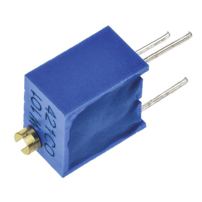 100Ω, Through Hole Trimmer Potentiometer 0.25W Top Adjust Bourns, 3266