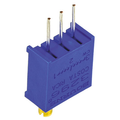 100kΩ, Through Hole Trimmer Potentiometer 0.5W Top Adjust Bourns, 3296