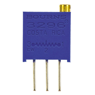 100kΩ, Through Hole Trimmer Potentiometer 0.5W Top Adjust Bourns, 3296
