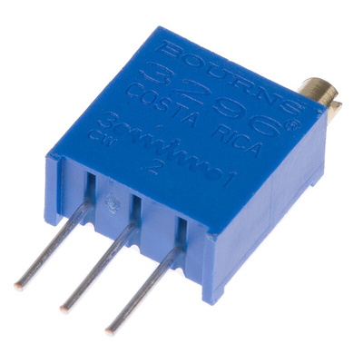 1MΩ, Through Hole Trimmer Potentiometer 0.5W Top Adjust Bourns, 3296