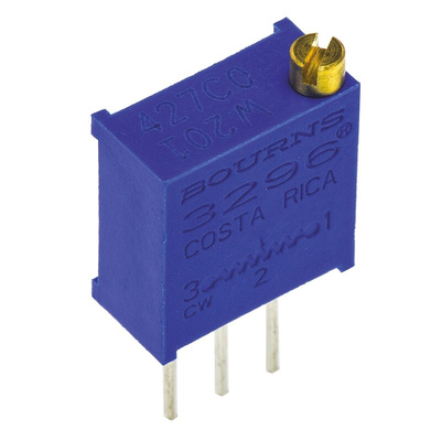 200Ω, Through Hole Trimmer Potentiometer 0.5W Top Adjust Bourns, 3296