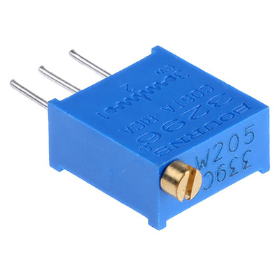 2MΩ, Through Hole Trimmer Potentiometer 0.5W Top Adjust Bourns, 3296