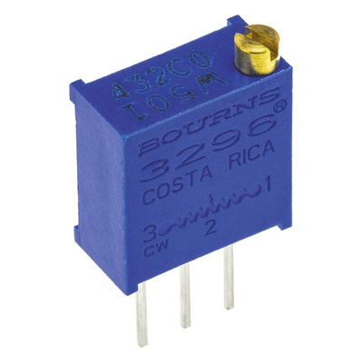 500Ω, Through Hole Trimmer Potentiometer 0.5W Top Adjust Bourns, 3296