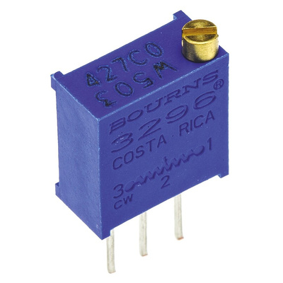 50kΩ, Through Hole Trimmer Potentiometer 0.5W Top Adjust Bourns, 3296