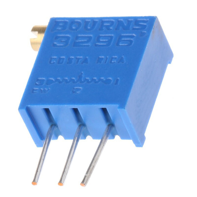 2kΩ, Through Hole Trimmer Potentiometer 0.5W Side Adjust Bourns, 3296