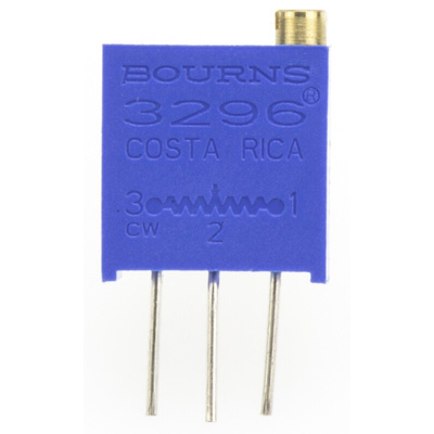 1kΩ, Through Hole Trimmer Potentiometer 0.5W Top Adjust Bourns, 3296