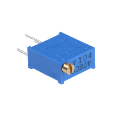 100kΩ, Through Hole Trimmer Potentiometer 0.5W Top Adjust Bourns, 3296