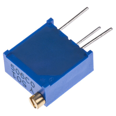 500Ω, Through Hole Trimmer Potentiometer 0.5W Top Adjust Bourns, 3296