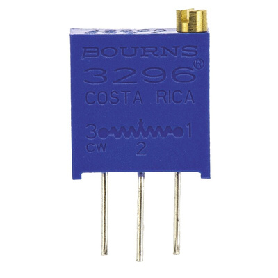 50kΩ, Through Hole Trimmer Potentiometer 0.5W Top Adjust Bourns, 3296