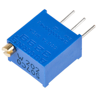 2kΩ, Through Hole Trimmer Potentiometer 0.5W Top Adjust Bourns, 3299