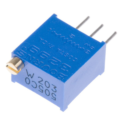 20kΩ, Through Hole Trimmer Potentiometer 0.5W Top Adjust Bourns, 3299