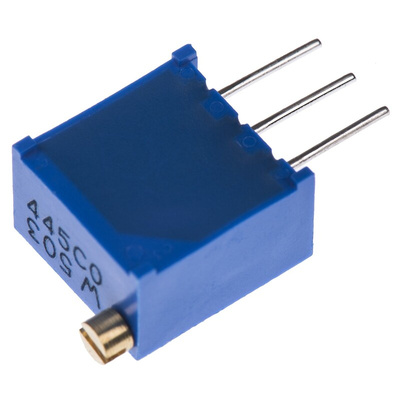 50kΩ, Through Hole Trimmer Potentiometer 0.5W Top Adjust Bourns, 3299