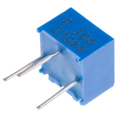100kΩ, Through Hole Trimmer Potentiometer 0.5W Top Adjust Bourns, 3362