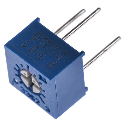 500Ω, Through Hole Trimmer Potentiometer 0.5W Top Adjust Bourns, 3362