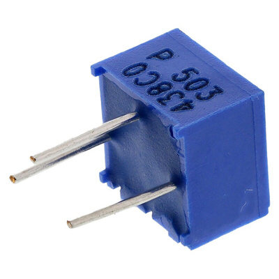 50kΩ, Through Hole Trimmer Potentiometer 0.5W Top Adjust Bourns, 3362