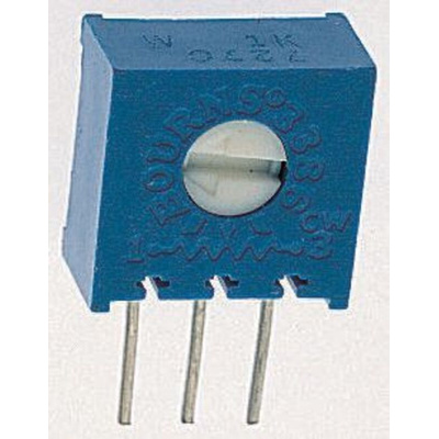 100Ω, Through Hole Trimmer Potentiometer 0.5W Side Adjust Bourns, 3386