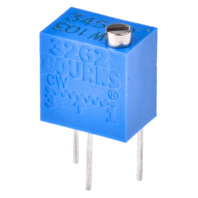10kΩ, Through Hole Trimmer Potentiometer 0.25W Top Adjust Bourns, 3262