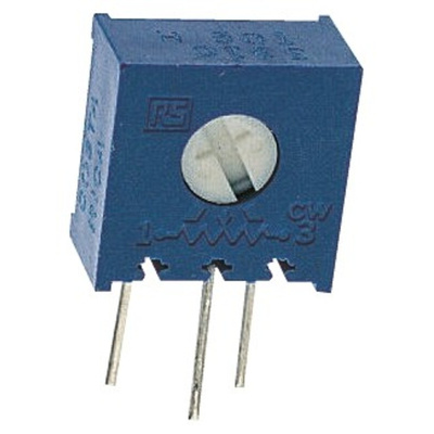 1MΩ, Through Hole Trimmer Potentiometer 0.5W Side Adjust Bourns, 3386