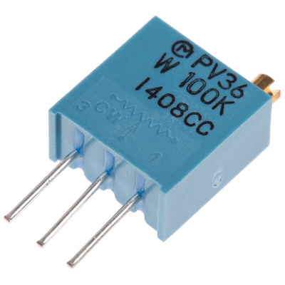 100kΩ, Through Hole Trimmer Potentiometer 0.5W Top Adjust Bourns, PV36