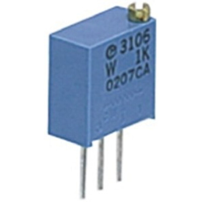 1MΩ, Through Hole Trimmer Potentiometer 0.5W Top Adjust Bourns, PV36
