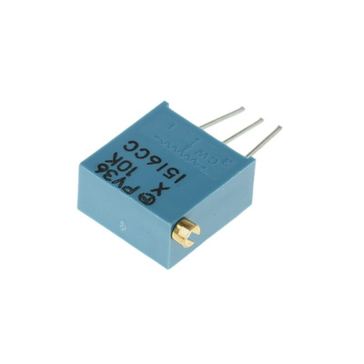 10kΩ, Through Hole Trimmer Potentiometer 0.5W Side Adjust Bourns, PV36