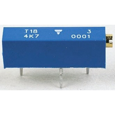 500Ω, Through Hole Trimmer Potentiometer 0.75W Side Adjust Vishay, T18