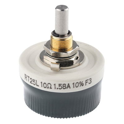 Vishay 25W 10Ω Wirewound Rheostat, RT025AS10R0KB