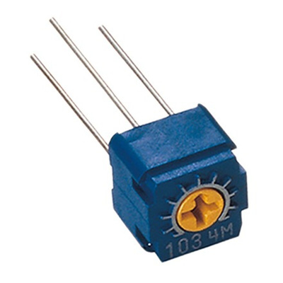1MΩ, Through Hole Trimmer Potentiometer 0.5W Top Adjust Nidec Components, CT6