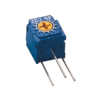10kΩ, Through Hole Trimmer Potentiometer 0.5W Side Adjust Nidec Components, CT6