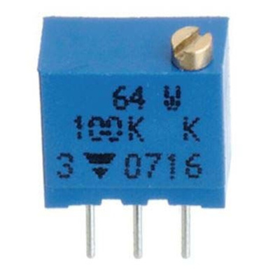 500Ω, Through Hole Trimmer Potentiometer 0.25 W @ 85 °C Top Adjust TT Electronics/BI, 64